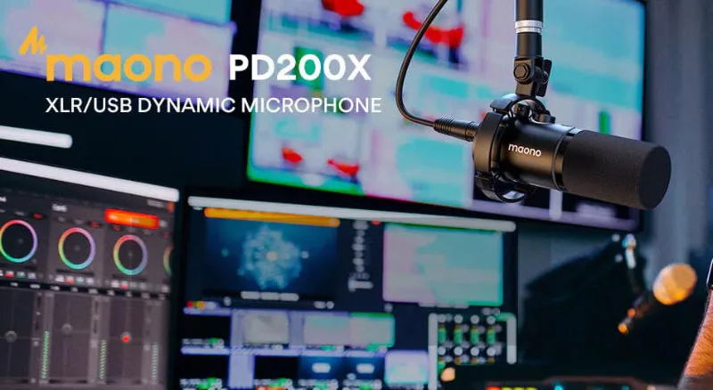 MAONO PD200X RGB USB/XLR Dynamic Microphone Banner