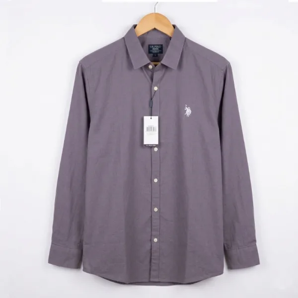 Ash Solid Smart Casual Shirt in hanger