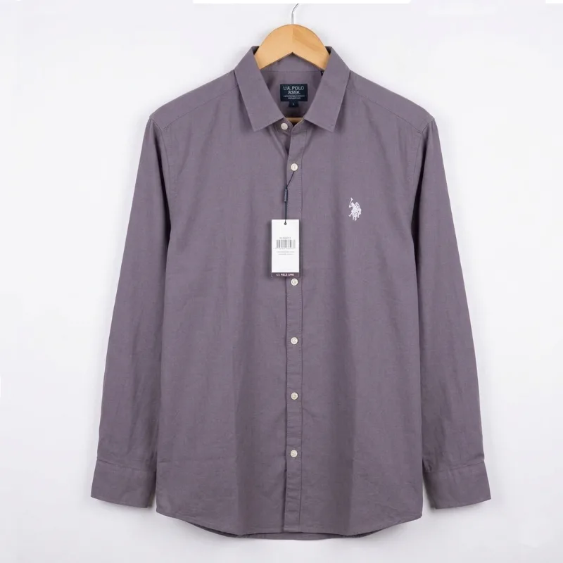 Ash Solid Smart Casual Shirt in hanger