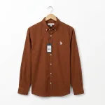 Brown Solid Smart Casual Shirt in hanger