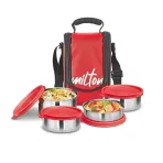 Milton Tasty Lunch 4 price in Bangladesh - 4 Container Stainless Steel Tiffin Box with Insulated Bag - Gravity World Red color