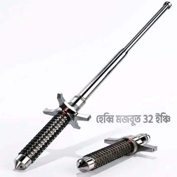 32 inch Self Defense Stick price in Bangladesh - 3 Section Retractable Metal Stick Full Kit - Gravity World